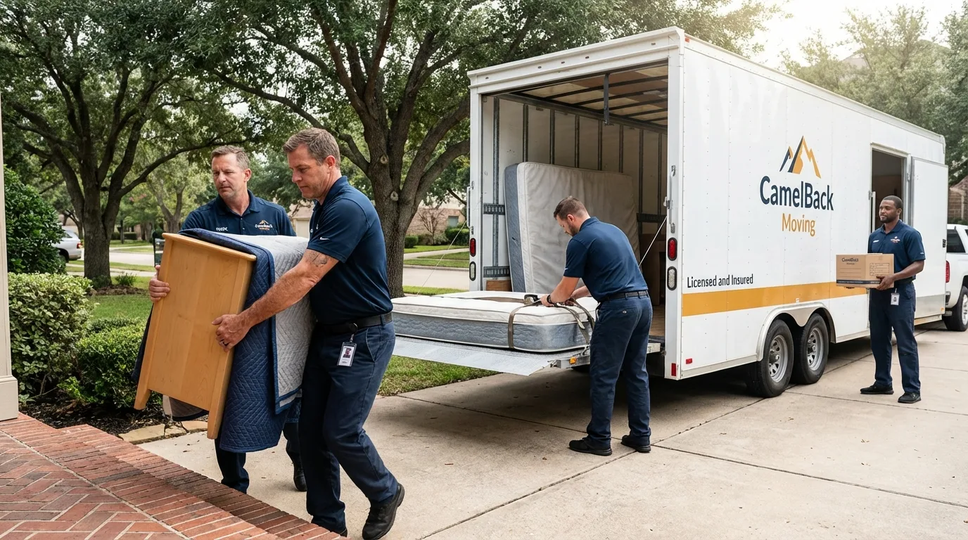 Crew loading residential truck for cross-state move from Cooperstown, NY